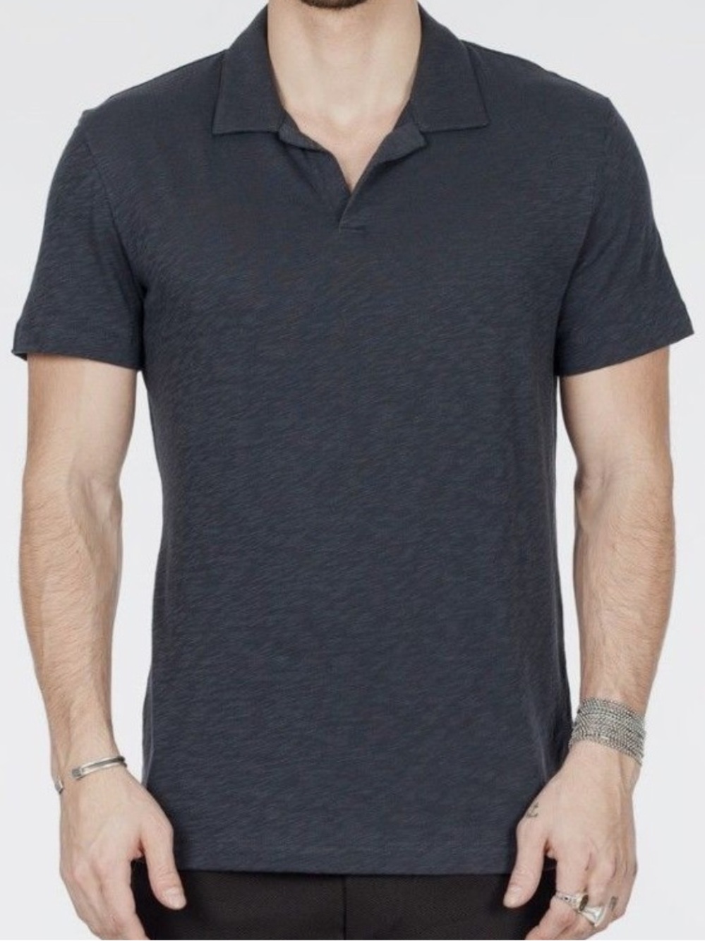 Theory Men's Willen Nebulous Polo Shirt Navy Blue Sz XL Short Sleeve Lightweight